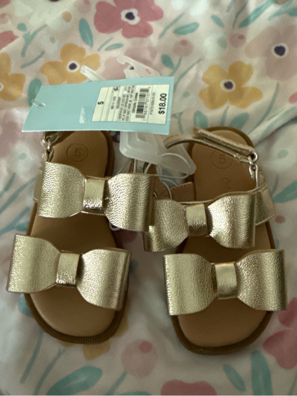 Cat & Jack Gold Bow Toddler Sandals